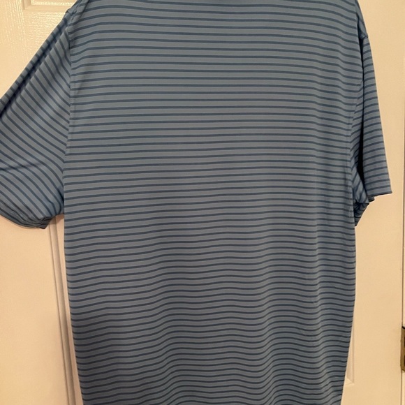 Rorie Whelan Men's Blue Striped Polo Shirt - Picture 4 of 4